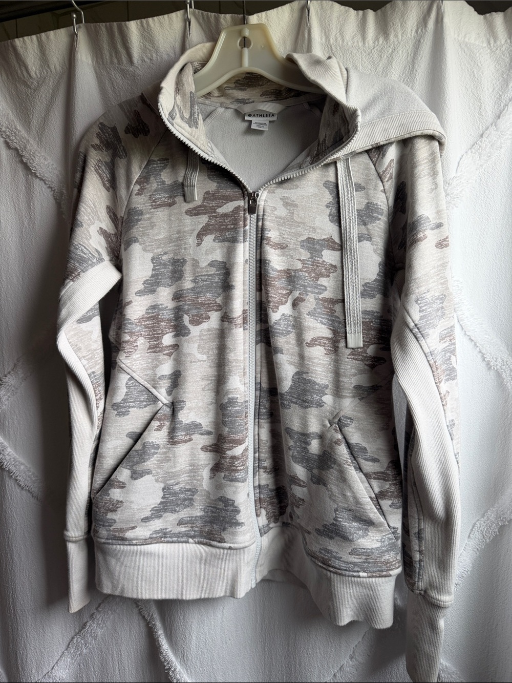 Athleta Neutral Camo Full-Zip Hoodie